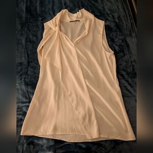 Elie Tahari Silk Women's Bow Knot Sleeveless Blouse Ivory Medium Staple Piece